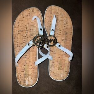Michael Kors MK Charm Jelly flip-flop sandals with a cork footbed women’s 9M